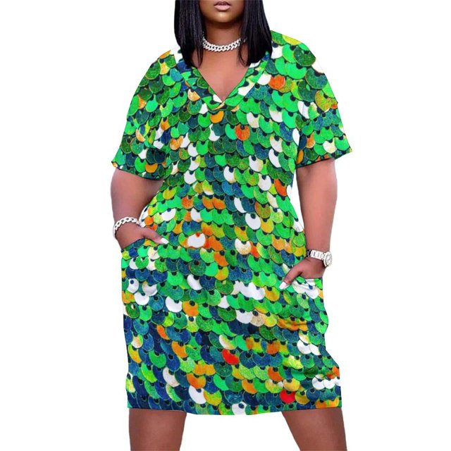 Vestido holgado con bolsillos y lentejuelas funky para mujer, vestidos largos de noche para mujer, vestidos largos para mujer