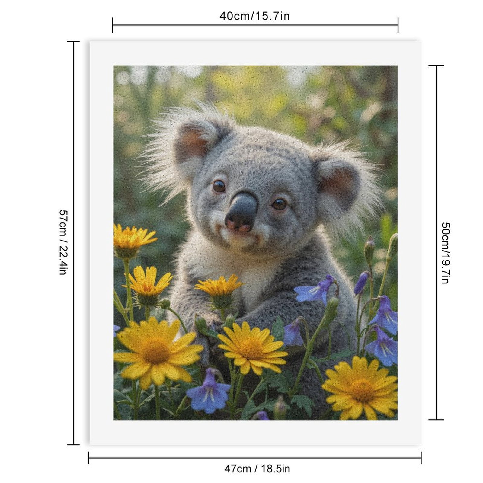 Paint by Numbers Kit for Adults, Koala Among Vibrant Wildflowers Paint by Numbers, Easy Paint by Numbers Kit for Adults Beginner, DIY Adult Paint by Number Kits on Canvas, 12x16in Home Decor