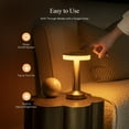 thumbnail image 4 of Bell + Howell Lexington Table Lamp Small Cordless Touch LED Rechargeable Lamp for Bedside Desk Nightstand Gold, 4 of 7