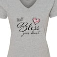 thumbnail image 4 of Inktastic Well Bless Your Heart with Floral Print Women's V-Neck T-Shirt, 4 of 5