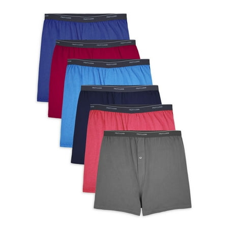Fruit of the Loom Big Men's Knit Boxers, 6 Pack, Sizes 2XB-5XB