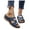 Blue, variant on Womens Floral Slide Sandals Double Strap Breathable Walking Shoes Wedge Shoes Summer Sandals