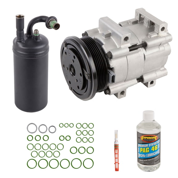 AC Compressor & A/C Repair Kit For Ford Escort 4-Door 1997 1998 1999 2000 2001 2002 - BuyAutoParts