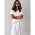 thumbnail image 6 of Summer Skirt Set Women 2 Piece Outfits Short Sleeve Top Elastic Waist Maxi Dress Sets with Pockets White XXL, 6 of 8