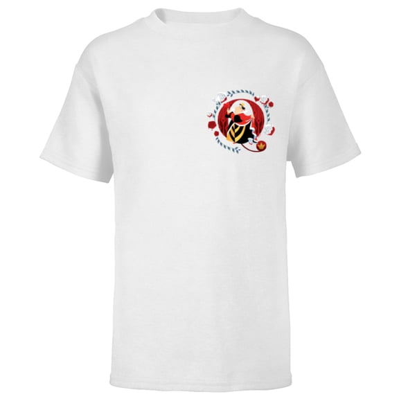 Disney Alphabet Monogram Letter Q for Queen of Hearts - Short Sleeve T-Shirt for Kids - Customized-White