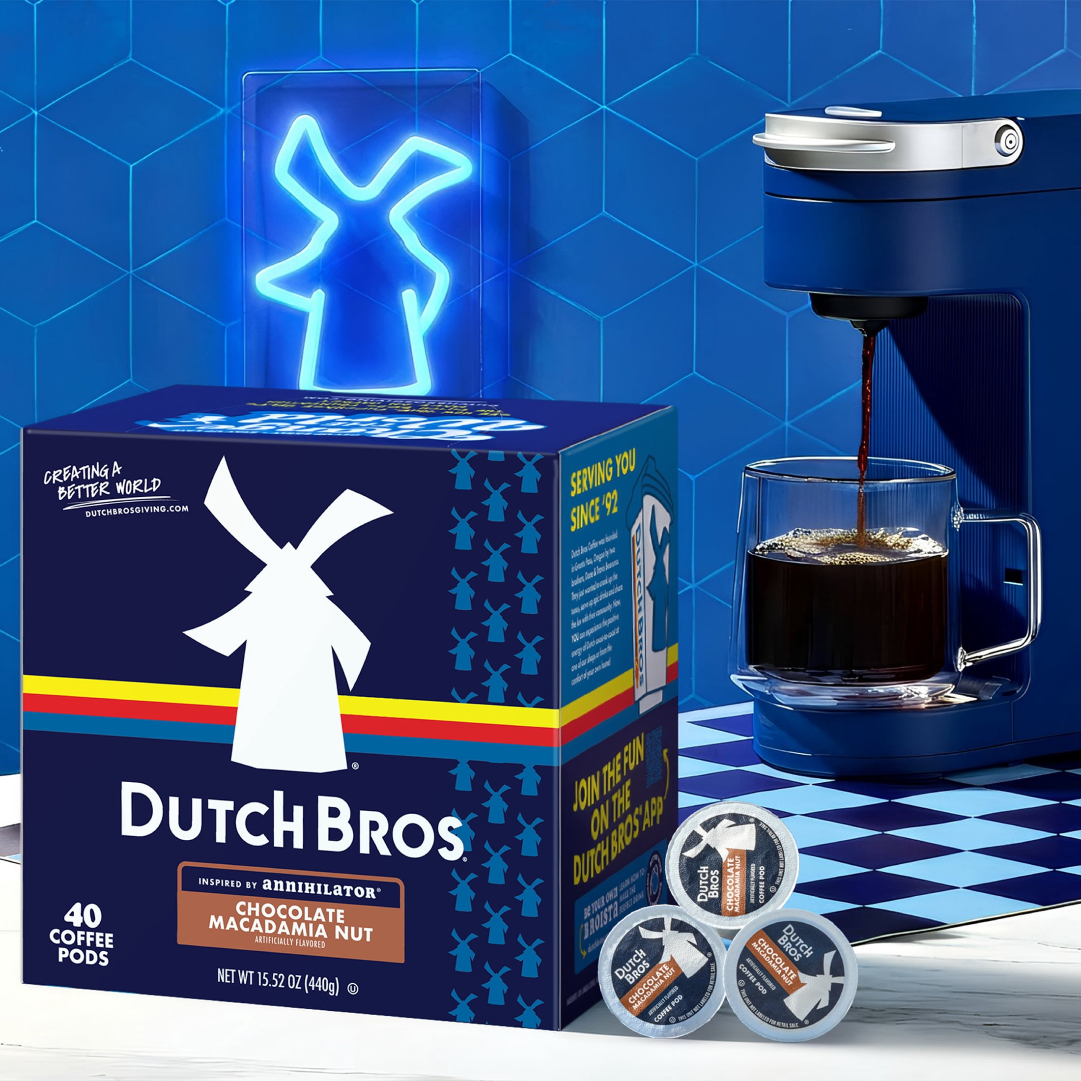Dutch Bros Chocolate Macadamia Nut Flavored Coffee inspired by Annihilator®, 40 Count, Medium Roast, Single Serve Coffee Pods for Keurig K-Cup Brewers