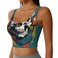 thumbnail image 2 of Balery Modern Hip-Hop Skull Sujetadores deportivos con espalda cruzada para mujer, acolchados, sin costuras, de alto impacto, ideales para yoga, gimnasio, entrenamiento y fitness.-Large, 2 of 8