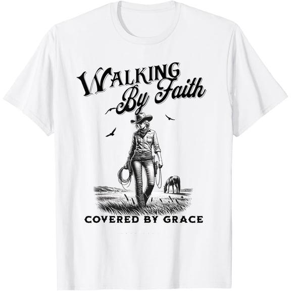 Christian Cowgirl Bible Verse Western Jesus Faith Based T-Shirt tee
