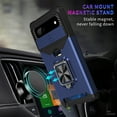 thumbnail image 3 of Tarise for Google Pixel 6a Case with Card Holder Ring Kickstand Slide Camera Cover Pixel 6a 5g Case Heavy Duty Protection Shockproof Rugged Protective for Google Pixel 6a Phone Case Cover 2022, Navy, 3 of 7