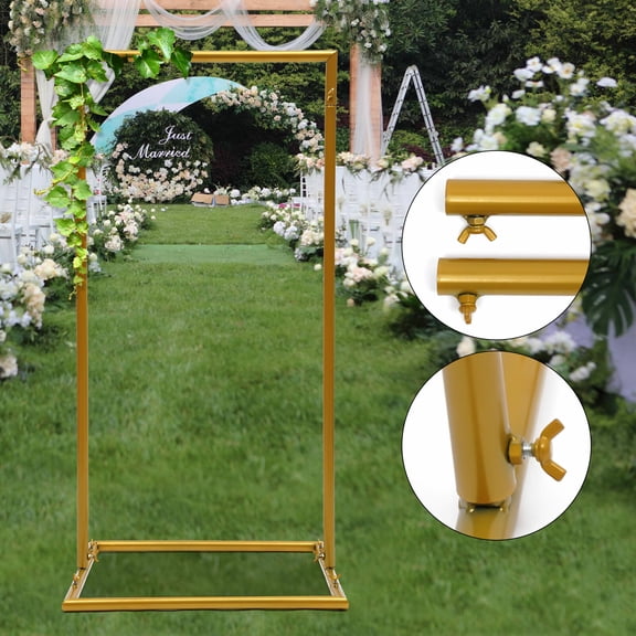 19.68*15.74*39.37inch Floor Mounted Gold Wedding Arch Square Steel Wedding Arch Garden Decoration Wedding Decoration