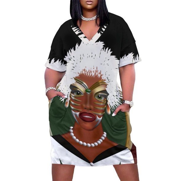 Vestido holgado con bolsillo de la Reina del trono de Jade para mujer ropa de verano traje de verano
