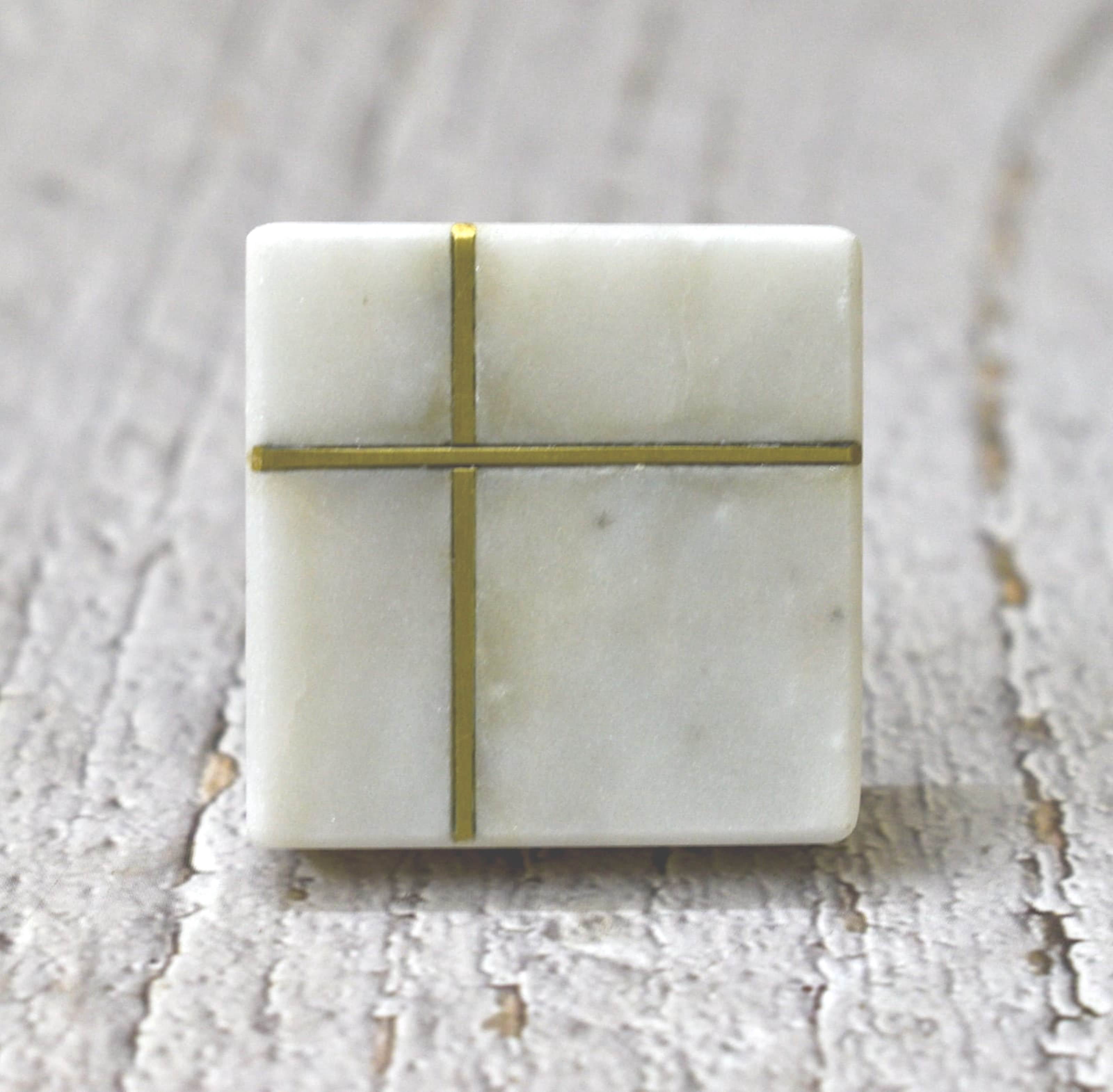 India House- Marble Knobs for Dresser Drawers Chest Cupboard Bathroom Drawer Door Cabinet Kitchen Handmade Handles Pull Knob Pack of 6