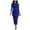 Royal Blue, variant on JGNGSHN Women's Ruched Long Sleeve Elegant Bodycon Dresses Solid Basic Casual Midi Dress