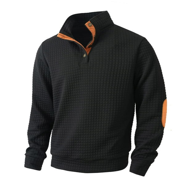 pstuiky camisa de manga larga para hombre, Camiseta deportiva de manga larga con cuello redondo y color liso para hombre tops de invierno para hombre xxxl