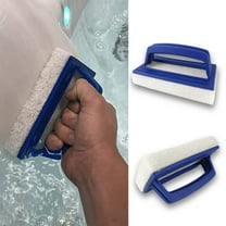 Kingfansion Handled Scrubber, Non-Scratch Bathroom Scrubbing Pads, Bathtub Scrubber With Handle, Reusable Cleaning Sponge For Shower Tile, Bathtube, Sink, Spas Tubs & Swimming Pool Step