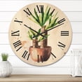 thumbnail image 2 of Designart 'Yucca Tree In The Ceramic Flower Pot On White' Traditional Wood Wall Clock, 2 of 5