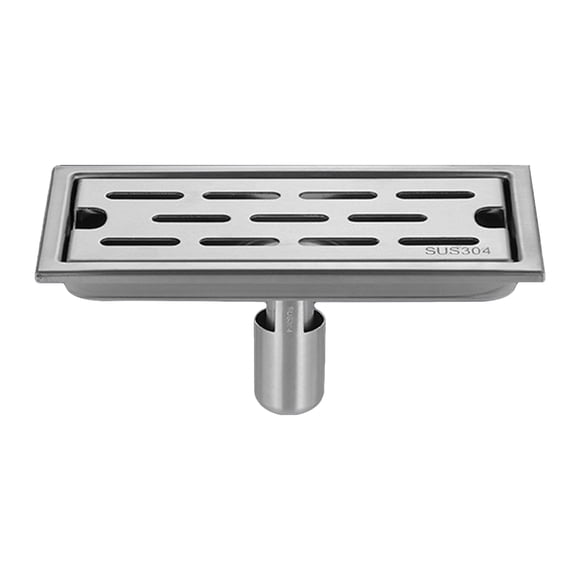 TFixol 8 Inch Rectangle Linear Shower Drain with Removable Strainers Anti-Odor Anti-clogging Hair Stopper Catcher Sink Brushed Strainer Stainless Steel Drain Protectors Bathroom Floor Drainer