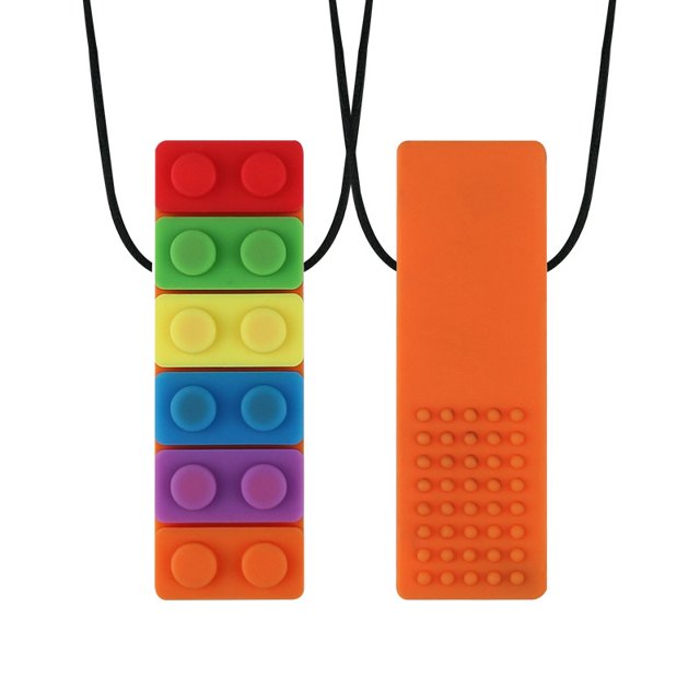 1pc Bebé Mordedor Sensorial Colgante Collar Niños Silicona Morder Para Recién Nacidos Lápiz Topper Juguete Gao Jiahui unisex