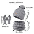 thumbnail image 3 of UFOUND Hat Cap Scarf And Glove Set Fashionable Outdoor Women Warm Three Piece Set Winter, 3 of 9