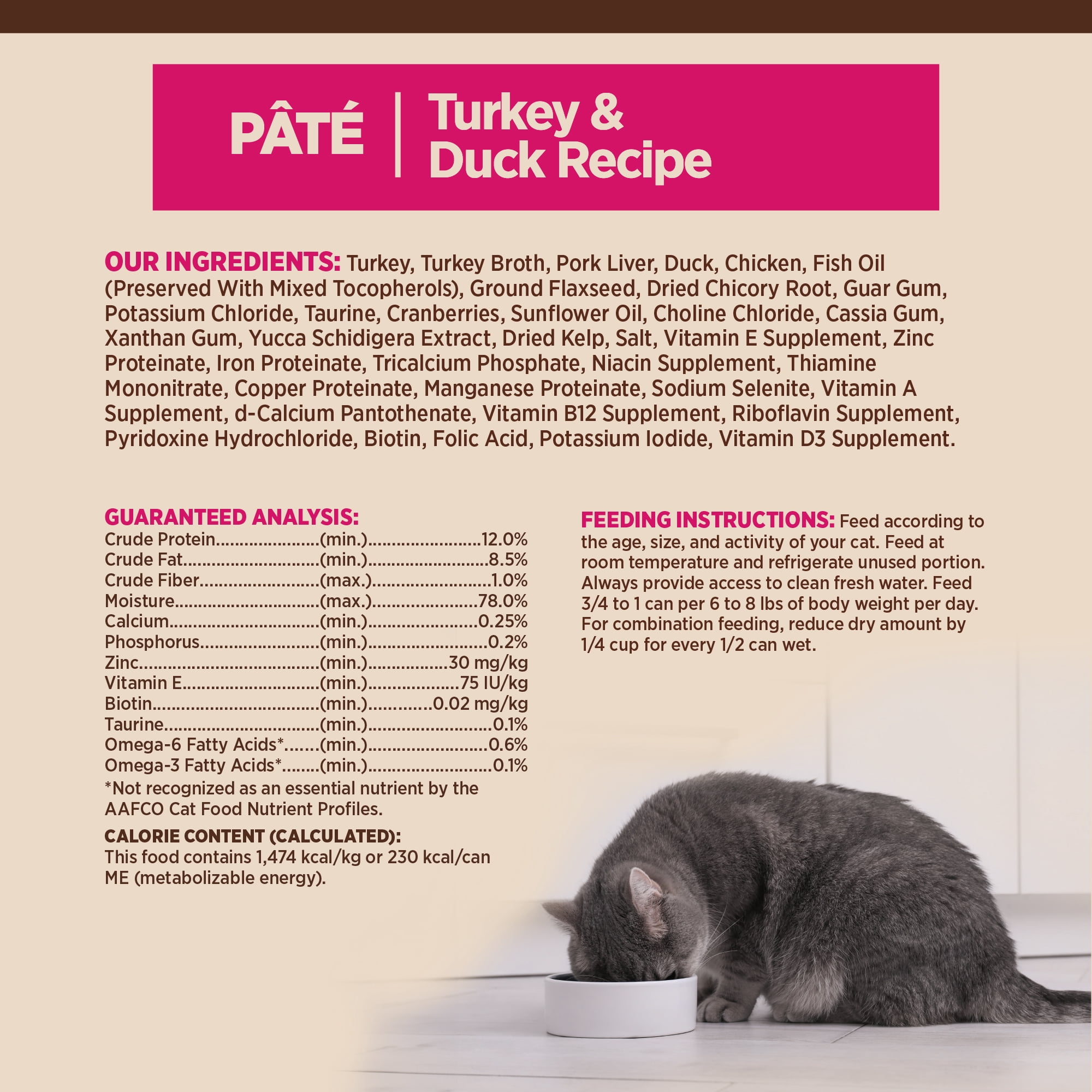 Wellness CORE Pate Adult Wet Cat Food, Natural, Protein-Rich, Grain Free, 5.5 Ounce, 24 Pack (Turkey & Duck)