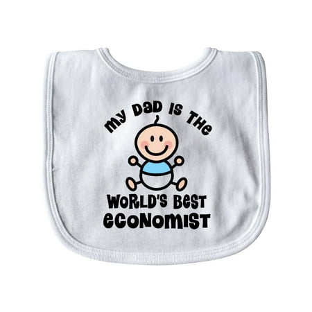 Dad is Worlds Best Economist Baby Bib White   One