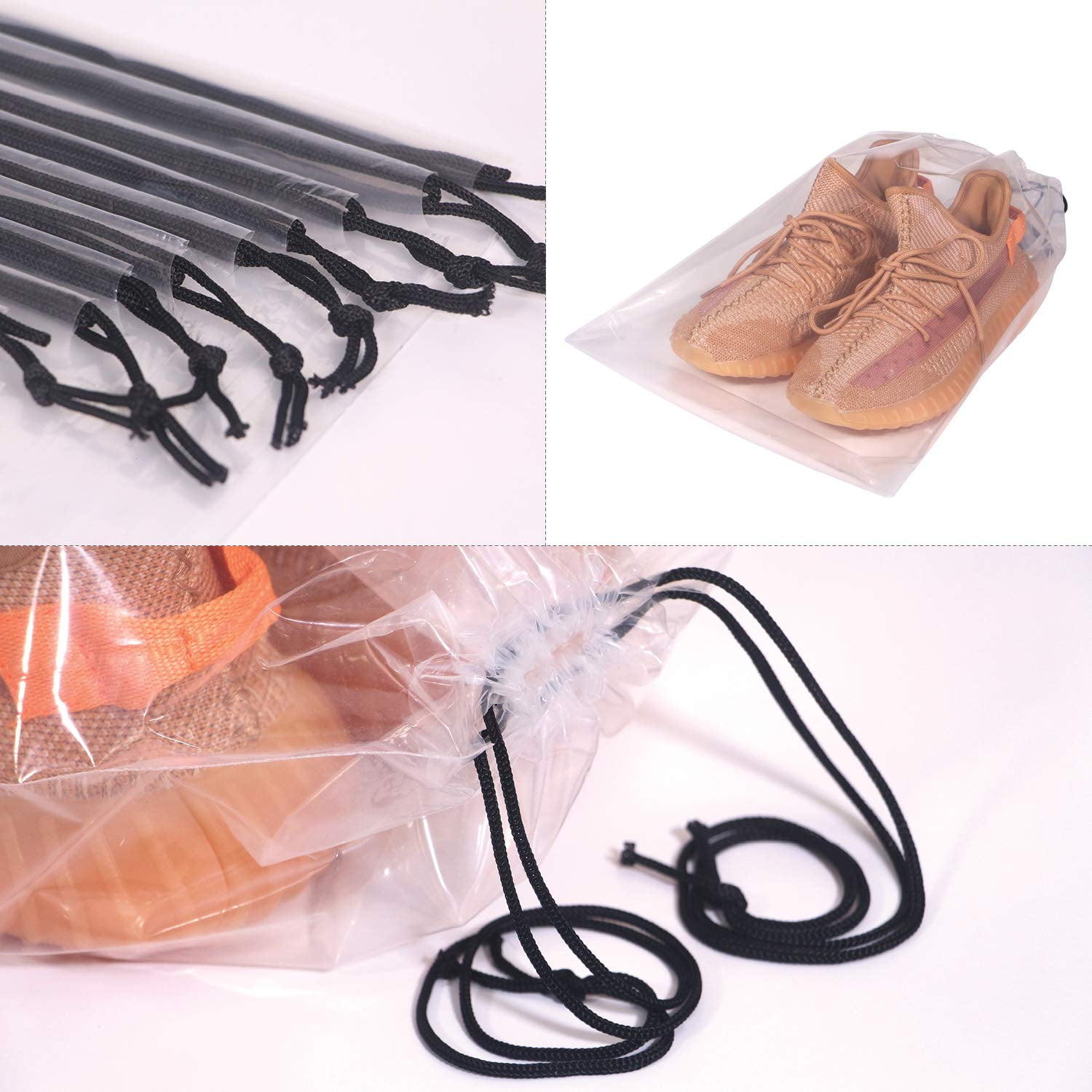 Dropship PUREVACY Clear Drawstring Bags 5 X 8; Pack Of 100 Travel Shoe  Bags For Packing; Shipping; Storage; 2 Mil Waterproof Clear Plastic Bag  With Double Cotton Drawstrings; Odorless Shoe Dust Bags