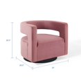 thumbnail image 3 of Armchair Accent Chair, Velvet, Pink, Modern Contemporary Urban Design, Living Lounge Room Hotel Lobby Hospitality, 3 of 9