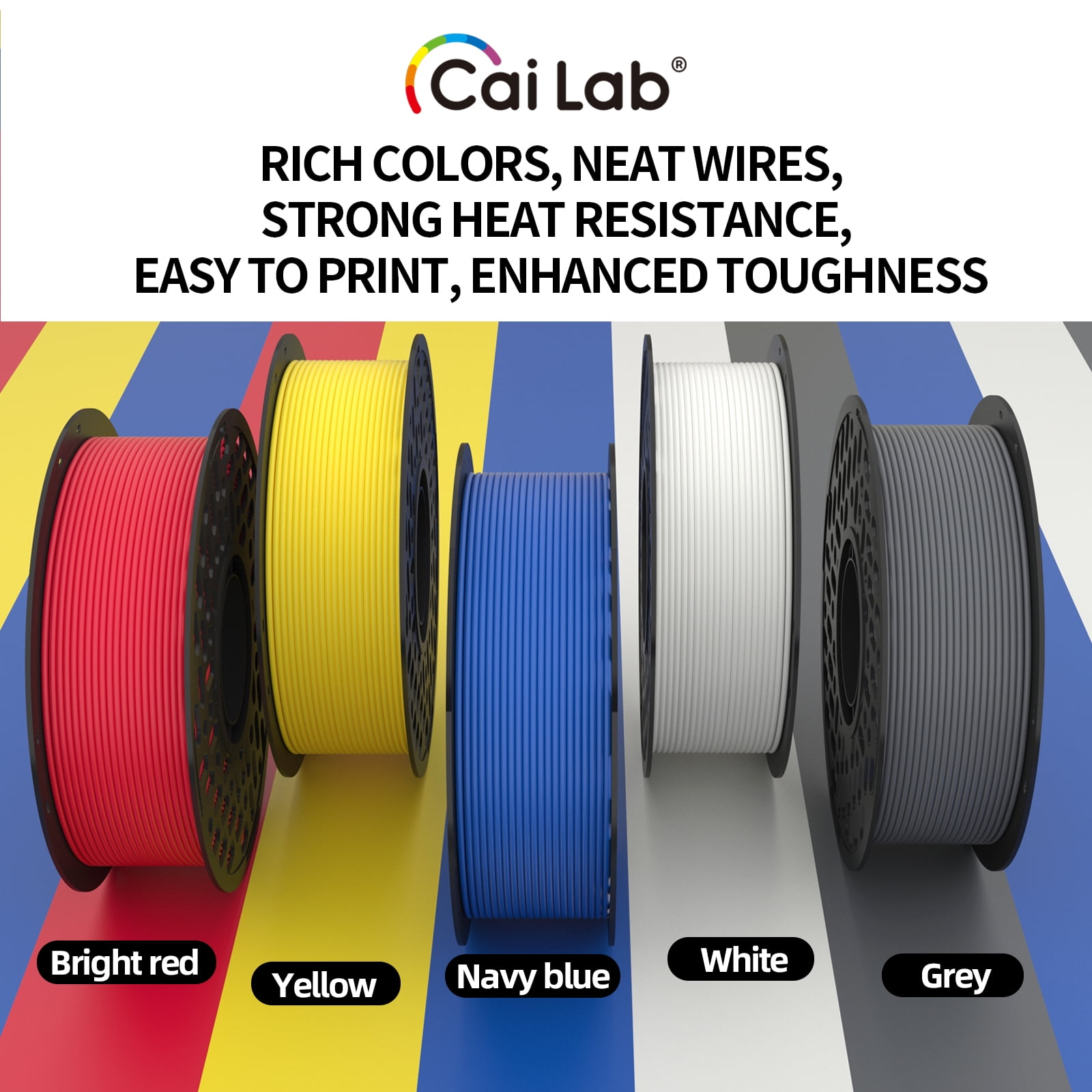 Cailab PETG 3D Printer Filament Combo Pack, 2 Rolls (2 × 1KG), 1.75mm, FDM Compatible,Translucent Blue+Translucent Brown