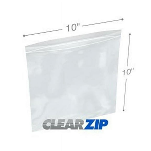 International Plastics CZ41010 10 x 10 in. ClearZip Lock Bags, 0.004 Gauge - Case of 500