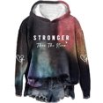 thumbnail image 1 of MOGUI Plus Fort Que le Sweat à Capuche Tempête Positif Chemise à Imprimé Lettre Casual Haut Col Rond, 1 of 3