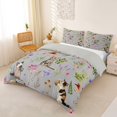 thumbnail image 2 of jejeloiu Gray Watercolor Cat Duvet Cover Set For Kids,Cute Floral Kitten Bedding Full For Girl,Reversible,3-Piece(No Comforter), 2 of 6