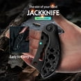 thumbnail image 6 of Cool multifunctional folding pocket knife, easy to carry with clip, split blade D2 tactical camping folding knife, suitable for Men's outdoor activities, hiking, survival, EDC tool gifts, 6 of 8