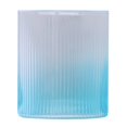 thumbnail image 1 of Taza de vidrio de borosilicato con rayas verticales degradadas para agua, leche, café con leche, capuchino, té, color azul, 1 of 14