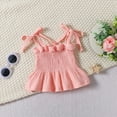 thumbnail image 3 of KPOPLK Baby Toddler Girls Clothes Solid Color Sleeveless Camisole Linen Pants Set Baby Summer Outfits 2t girls jeans(12-118 Months,Pink), 3 of 7