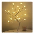 thumbnail image 4 of Lámpara LED de mesa para árbol de bonsái, lámpara de árbol USB, decoración de dormitorio de Navidad, luz de noche de mesa blanca, 24 luces Sakura, 4 of 5