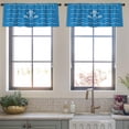 thumbnail image 3 of LALILO Kitchen Curtain Valance Waves And Light Blue Rod Pocket Window Curtain 52"x 18" Set of 2, 3 of 5