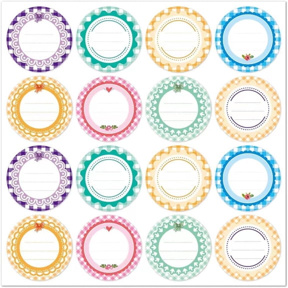 10 Feuilles d'Étiquettes de Mise en Conserve Étiquettes Rondes pour Bocaux Mason Adhésives Imperméables Marques PVC pour Couvercles de Bocaux Stockage Alimentaire Organisation