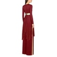 thumbnail image 5 of iiniim Women Liturgical Dancewear Long Sleeve Praise Dance Tunics with Wide Leg Baggy Pants Burgundy M, 5 of 7