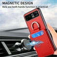 thumbnail image 5 of for Motorola Razr 40 Wallet Case with Magnetic Clasp Credit Card Slots for Women Men Lichee Pattern PU Leather Fringer Ring Holder Shockproof Phone Case for Motorola Moto Razr 40 Case, Red, 5 of 7