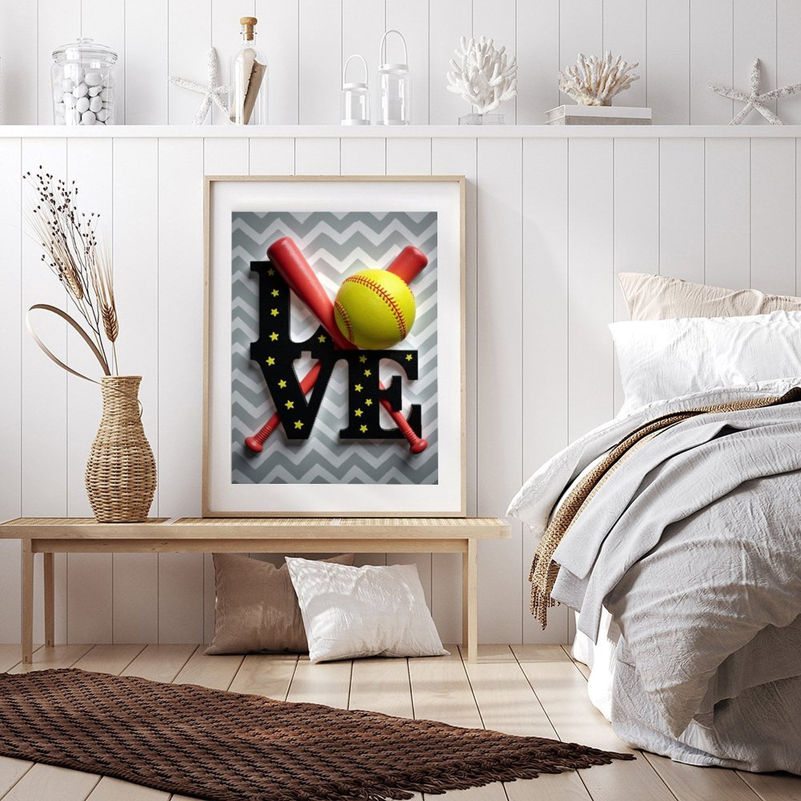 Diamond Art Kits for Adults - 5d Softball Love Art Decor Diamond Painting for Adults, Diamond Art for Adults Beginners, Diamond Painting Kits for Adults for Home Wall Decor