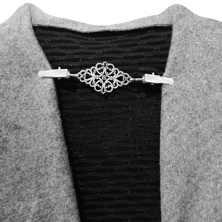 Sweater Clips Flower Cardigan Clasp Silver Sweater Clip Sweater