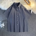 thumbnail image 3 of ALLLIST Short Sleeve Summer Tops for Men Purple Collared Striped T-Shirts Button Casual Cotton and Linen Tee for Man, 3 of 8
