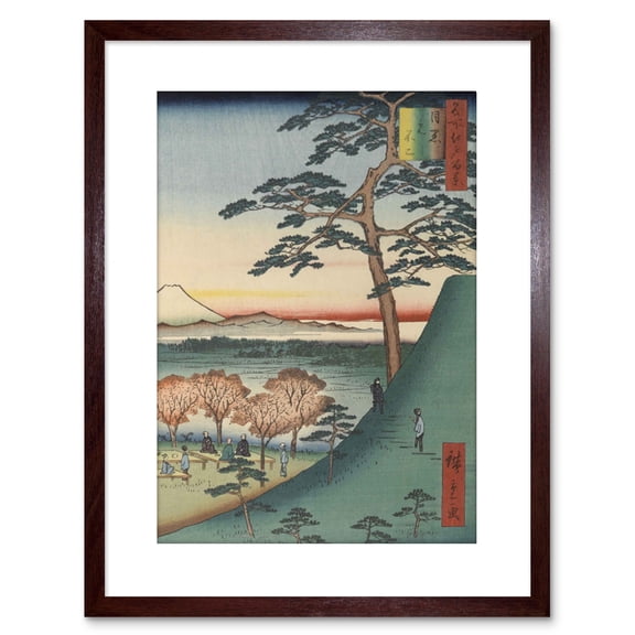 Painting Woodblock Japanese Hiroshi Mount Fuji Japan Artwork Framed Wall Art Print 9X7 Inch