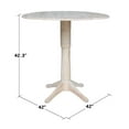 thumbnail image 6 of 42" Round Solid Wood Bar Height Table with Two Stools -Unfinished, 6 of 14