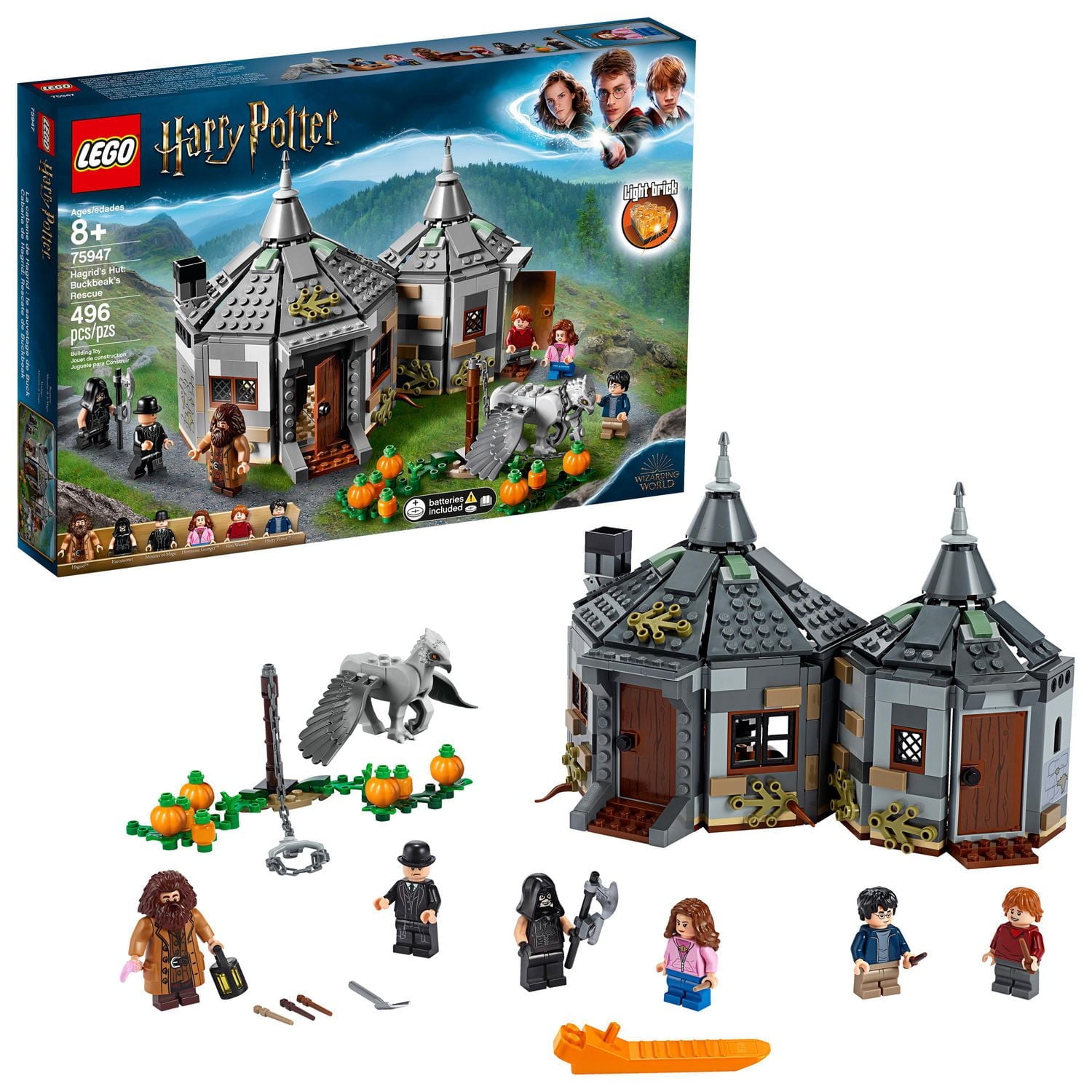 LEGO Harry Potter and the Prisoner of Azkaban Hagrid’s Hut: Buckbeak’s Rescue 75947 Toy Building Kit (496 Piece)