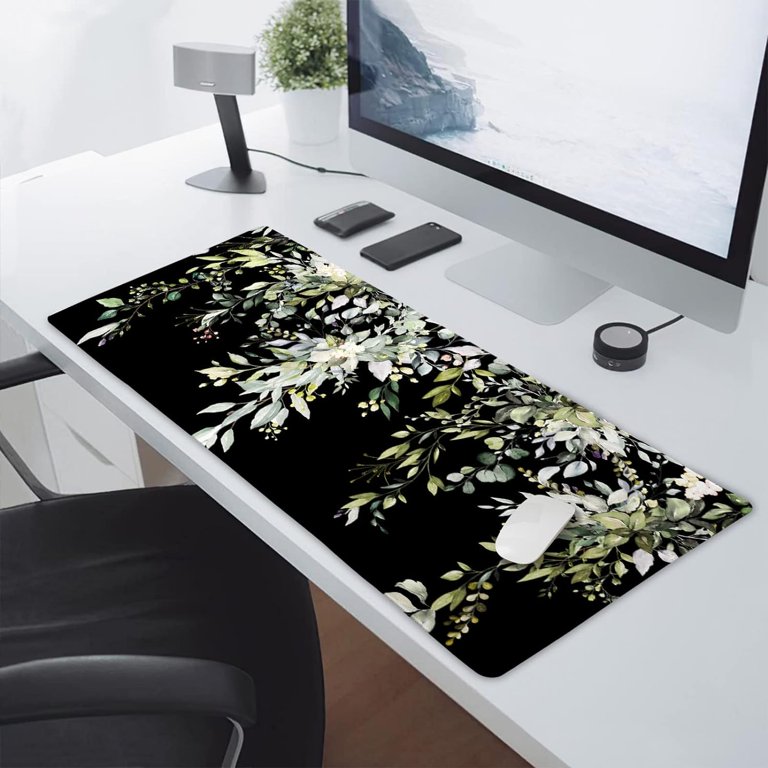 Extended Desk Mat With Stitched Edges Dapesuom Large Mouse Pad, Extended Gaming Mouse Pad With Stitched Edges Waterproof Desk Pads Non Slip Base Computer Keyboard Big Mat Laptop Office 23 6 X