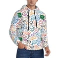 thumbnail image 2 of Fotbe Men's Hoodie with Back To School Pattern - Kangaroo Pocket Pullover Hooded Sweatshirt, Perfect for Daily Wear, Travel, and Home-Medium, 2 of 7