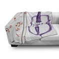 thumbnail image 3 of Music Soft Flannel Fleece Blanket, Musical Notes Instrument Violin Cello in Watercolors Style White Backdrop Print, Cozy Plush for Indoor and Outdoor Use, 70" x 90", Purple and Red, by Ambesonne, 3 of 6