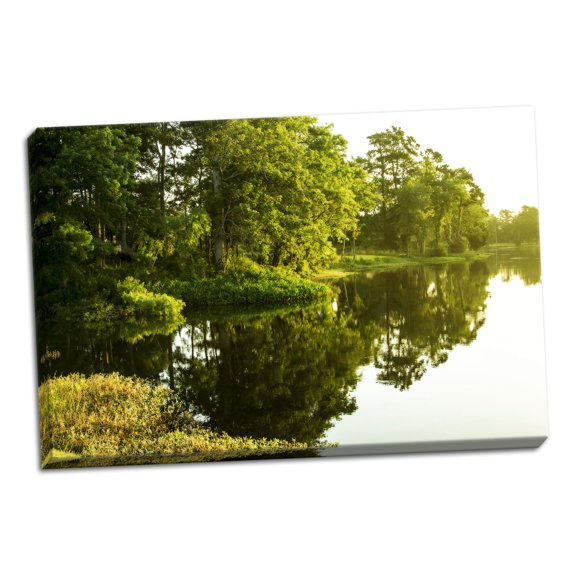 Gango Home Decor Sunrise On Green Lake II by Alan Hausenflock (Ready to Hang); One 36x24in Hand-Stretched Canvas