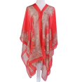 thumbnail image 4 of harmtty Women Scarf Poncho Cashew Flower Print Chiffon Vintage Anti-sun Bikini Cover Up for Beach,Red, 4 of 7